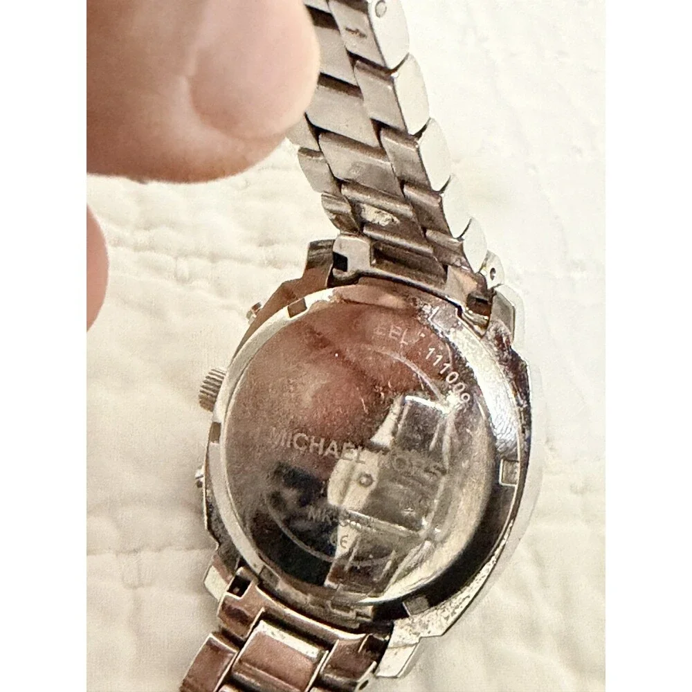 Michael Kors MK5092 Womens Chronograph Watch Stainless Steel Crystal Pearl